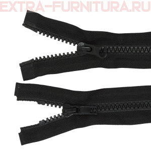Молния Трактор Т5 2 замка, дл.65 см, цв.черный, усил. звено (кл.А)