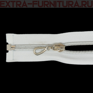 Молния спираль декор Т7 35см цв.белый/серебро