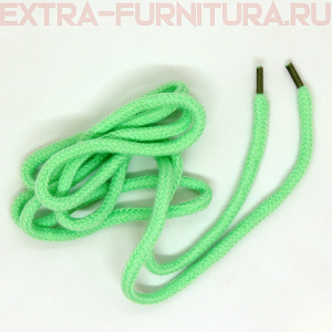 Шнурки круглые 130 см, Хлопок, цв.мята