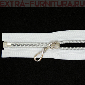 Молния спираль декор Т5 60см цв.белый/серебро MaxZipper*