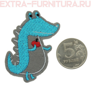 Термоаппликация Крокодил с яблоком