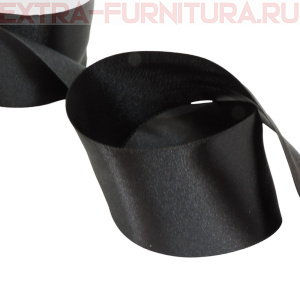  Лента атласная 50 мм  цв. черный рул. 27,42м