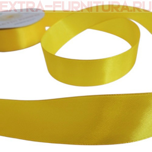 Лента атласная 24 мм цв 016 желтый рул. 27,42м