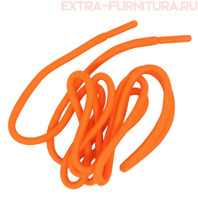Шнурки круглые 150см, шир.6мм, цв.157 оранжевый, пласт.наконечник, уп.100шт