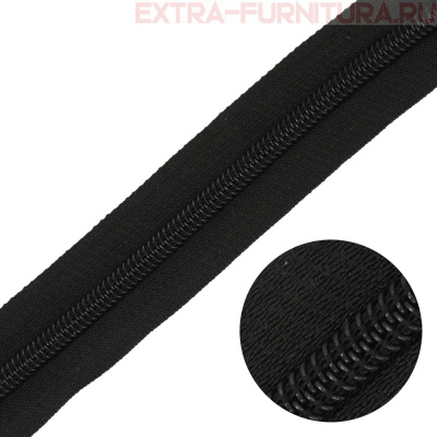  Молния рулонная спираль тип Т5, цв. черный, пл.13 гр/м