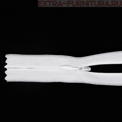 Молния потайная № 3, 100 см, цв. 101 белый MaxZipper
